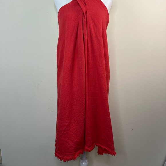 Easel Red Linen Blend Halter Dress - Picture 2 of 7